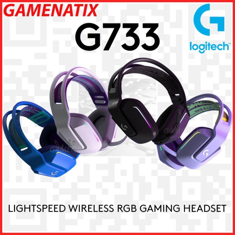 Logitech G733 Lightspeed Wireless Gaming Headset with Suspension Over Ear  Headband, LIGHTSYNC RGB, Blue VO!CE mic Technology and PRO-G Audio Drivers  