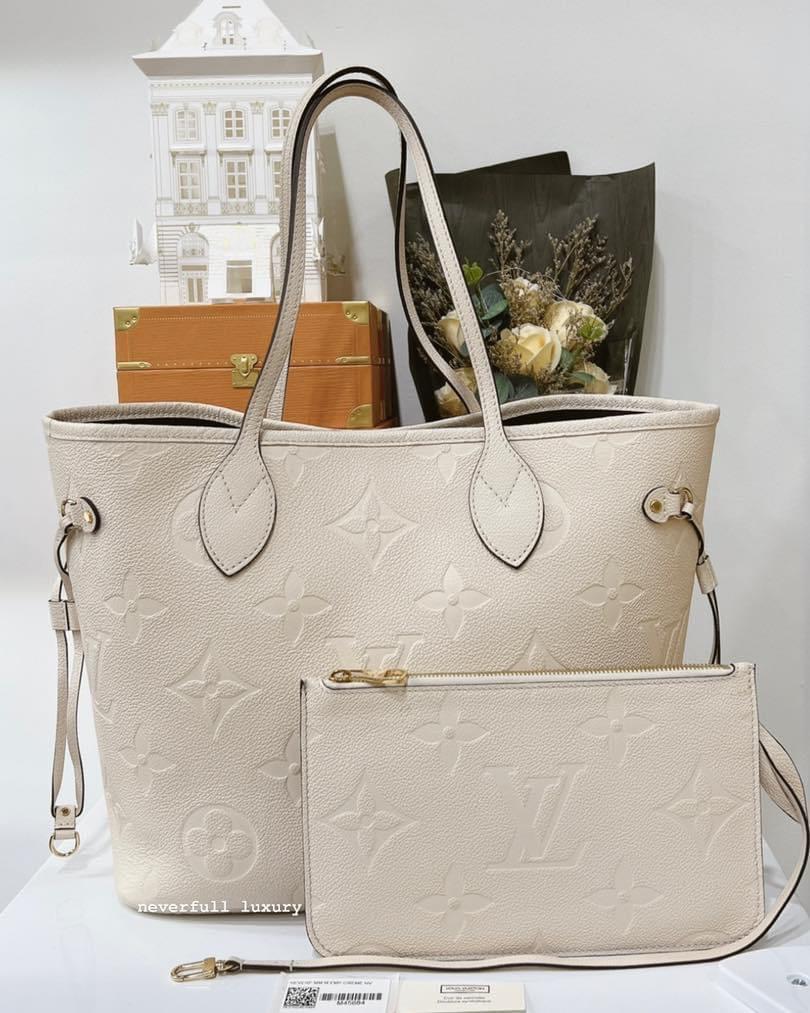 Louis Vuitton Neverfull MM Creme / Caramel Monogram Empreinte Leather Bag,  Luxury, Bags & Wallets on Carousell