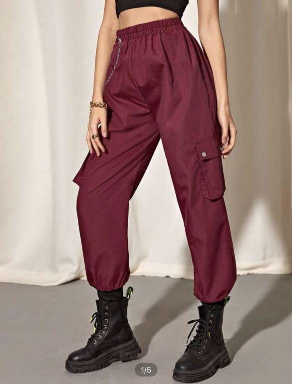 maroon cargo pants M