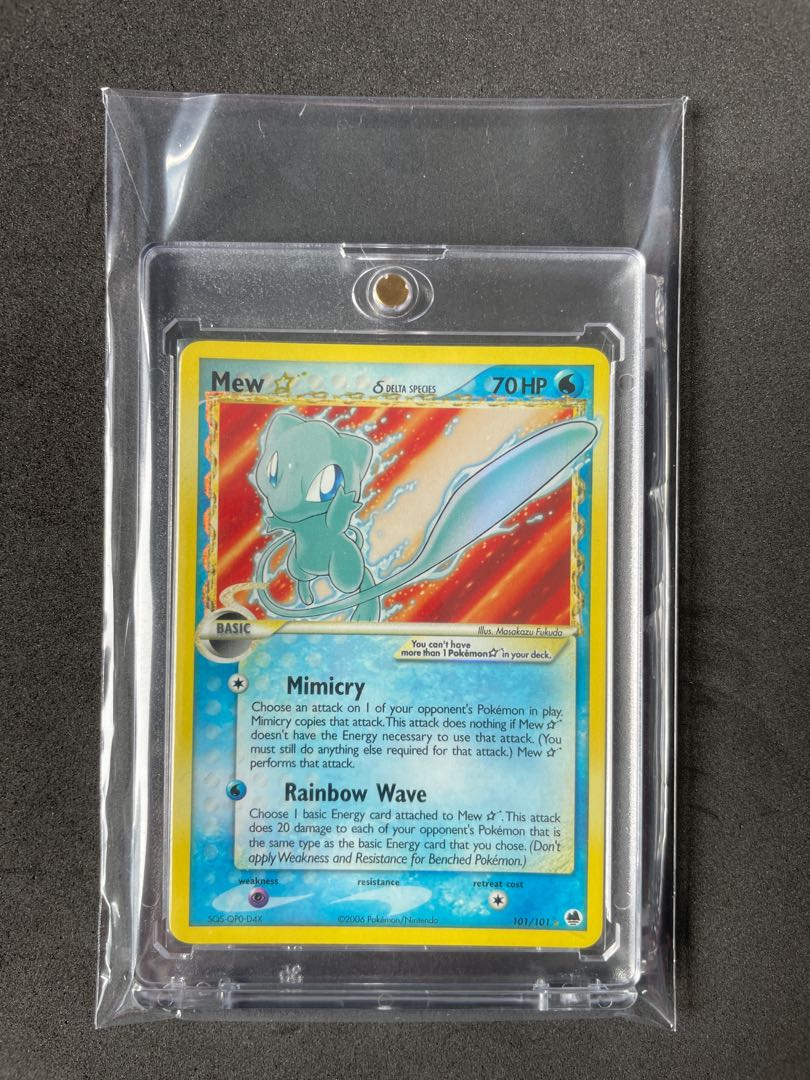 Pokémon Gold Star Mew #101 EX Dragon Frontiers Trading Card, Lot #37097