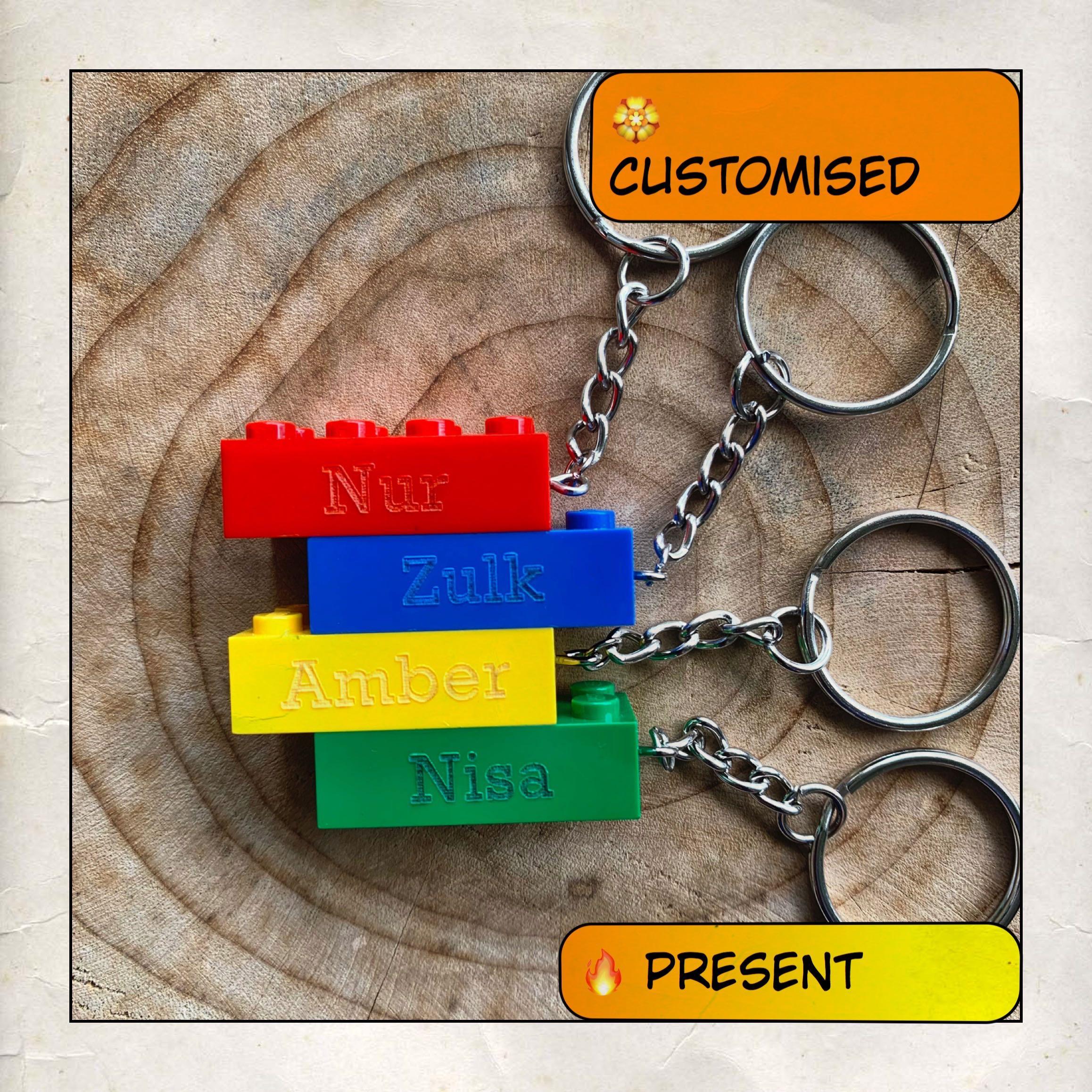 Lego brick keychain with name clearance