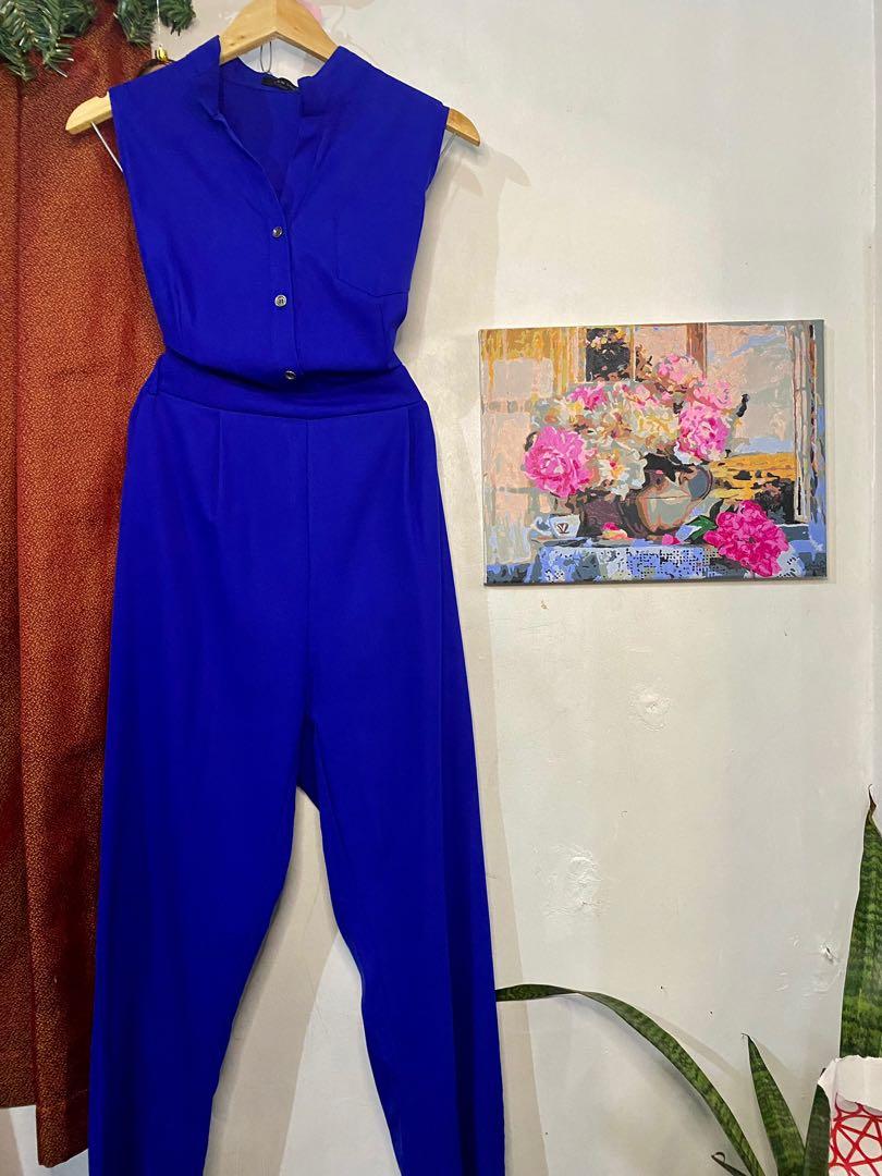 New look royal blue jumpsuit, Women's Fashion, Dresses & Sets, Jumpsuits on  Carousell