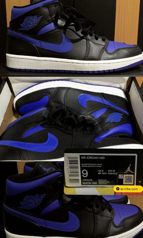 jordan 1 black white royal blue
