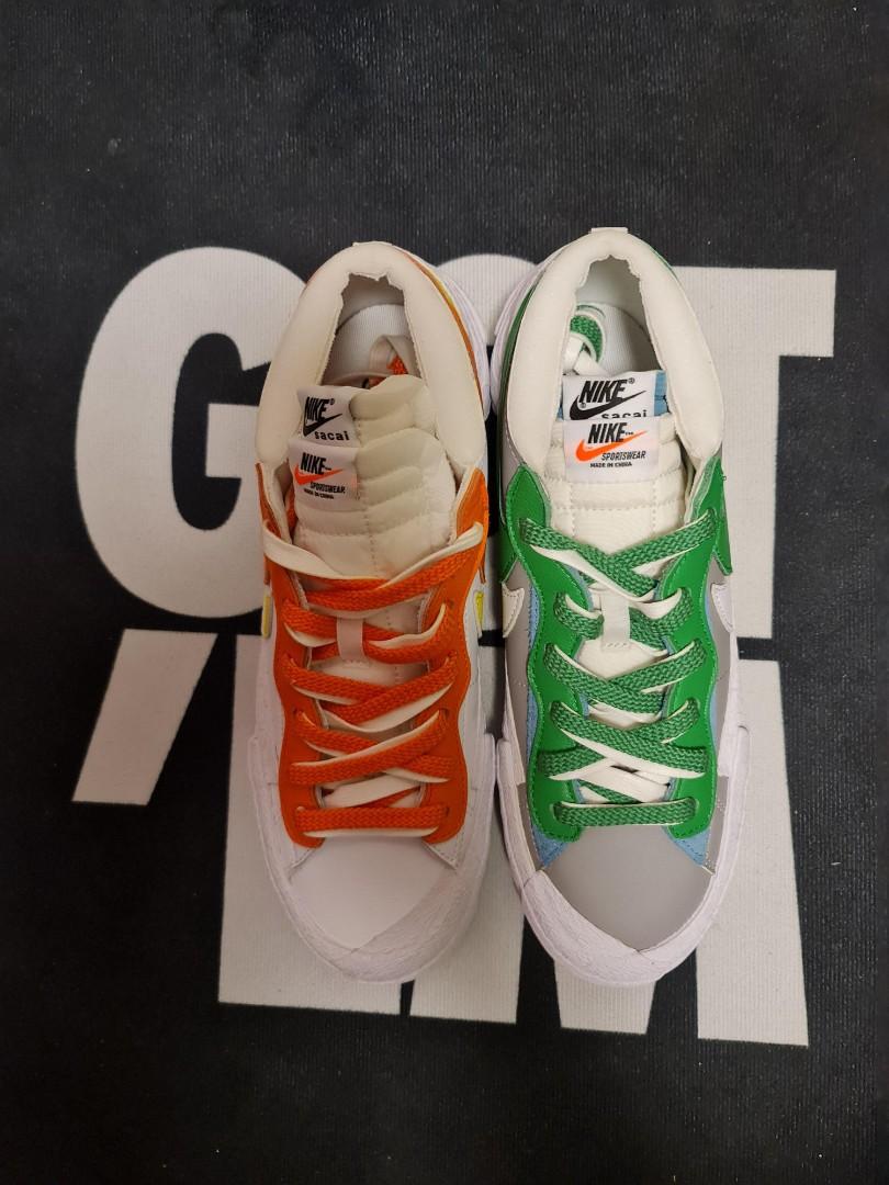 Nike X Sacai Blazer Low Us8 5 Bnib Mismatch Pair Men S Fashion Footwear Sneakers On Carousell