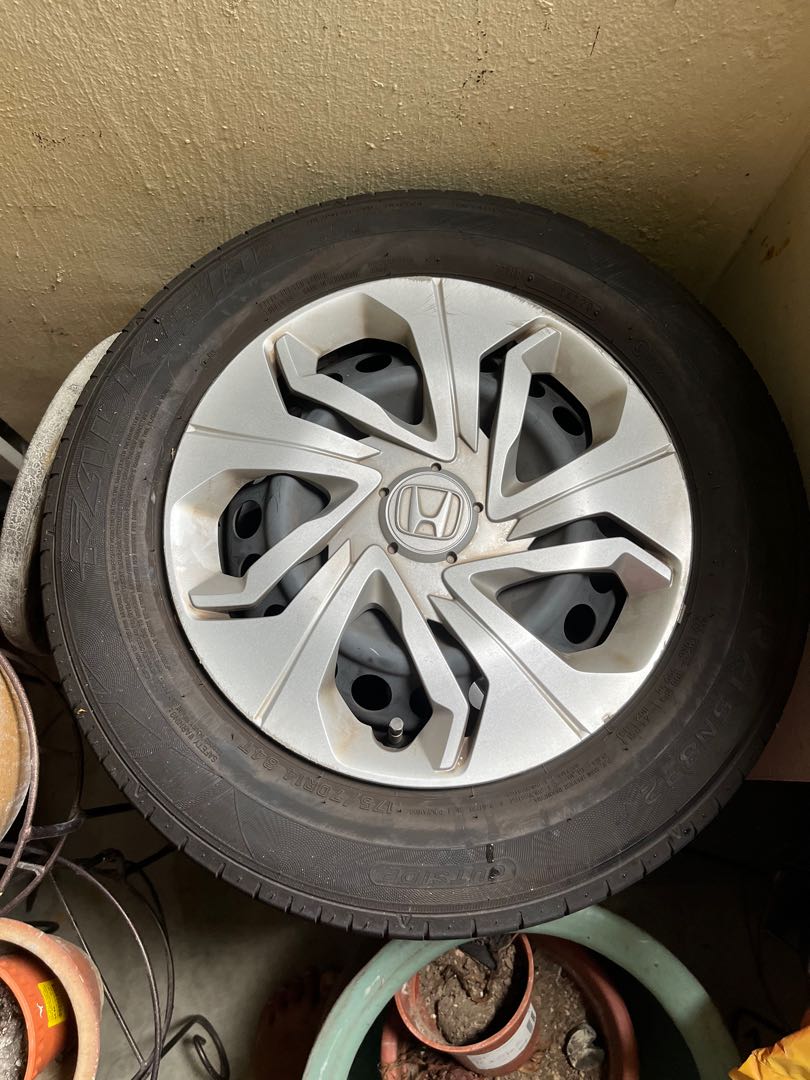 Oem honda fit steel rim + falken tyre, Car Accessories, Tyres & Rims on ...