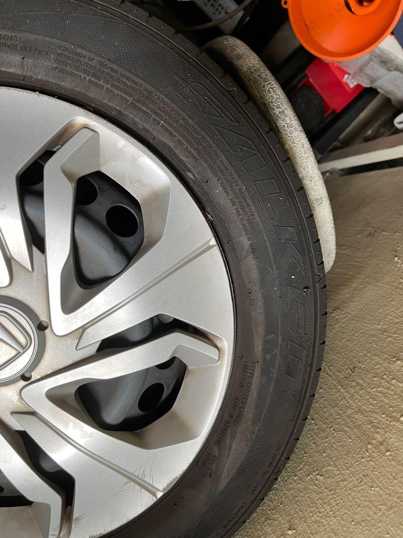 Oem honda fit steel rim + falken tyre, Car Accessories, Tyres & Rims on ...