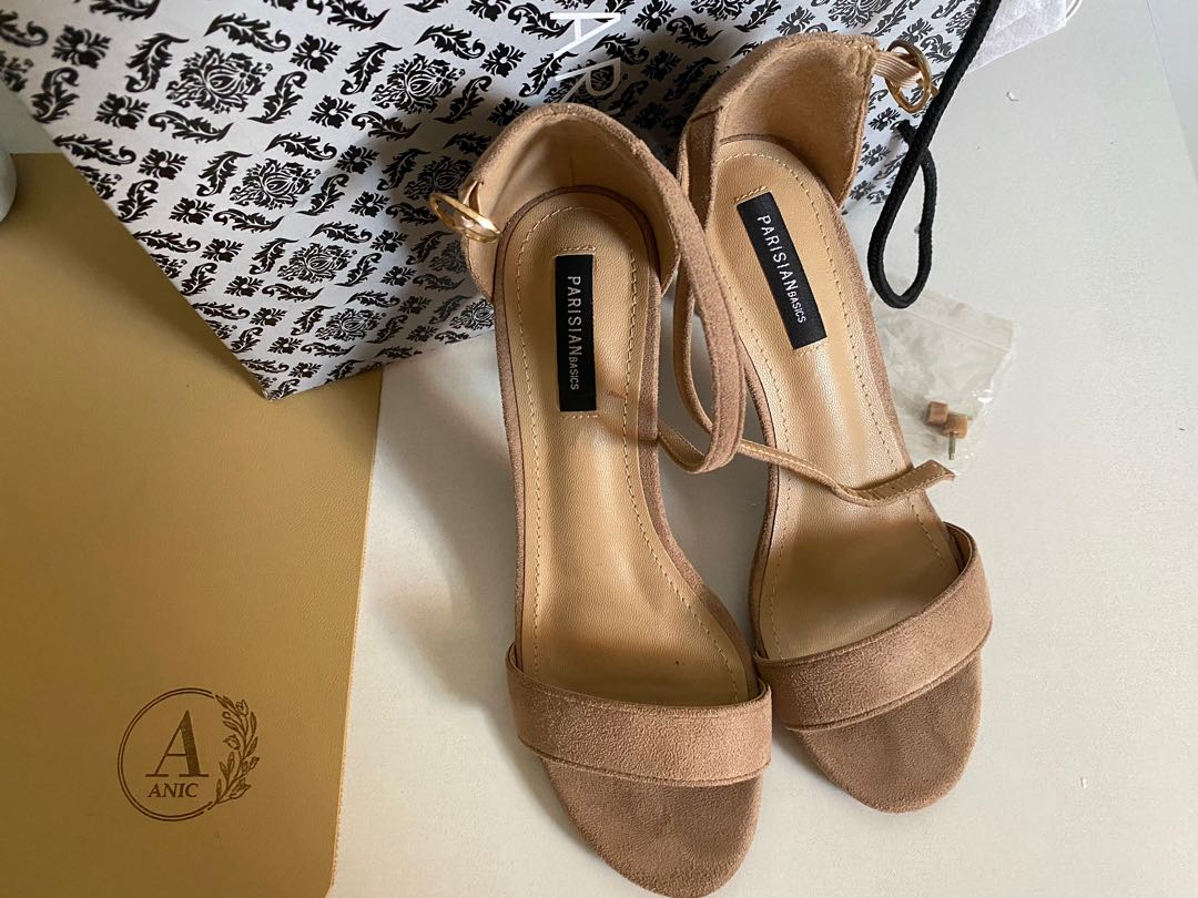 Nude shop velvet heels