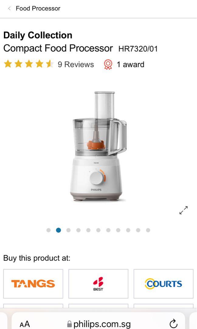 Philips Daily Collection Compact Food Processor HR7320/01, TV & Home