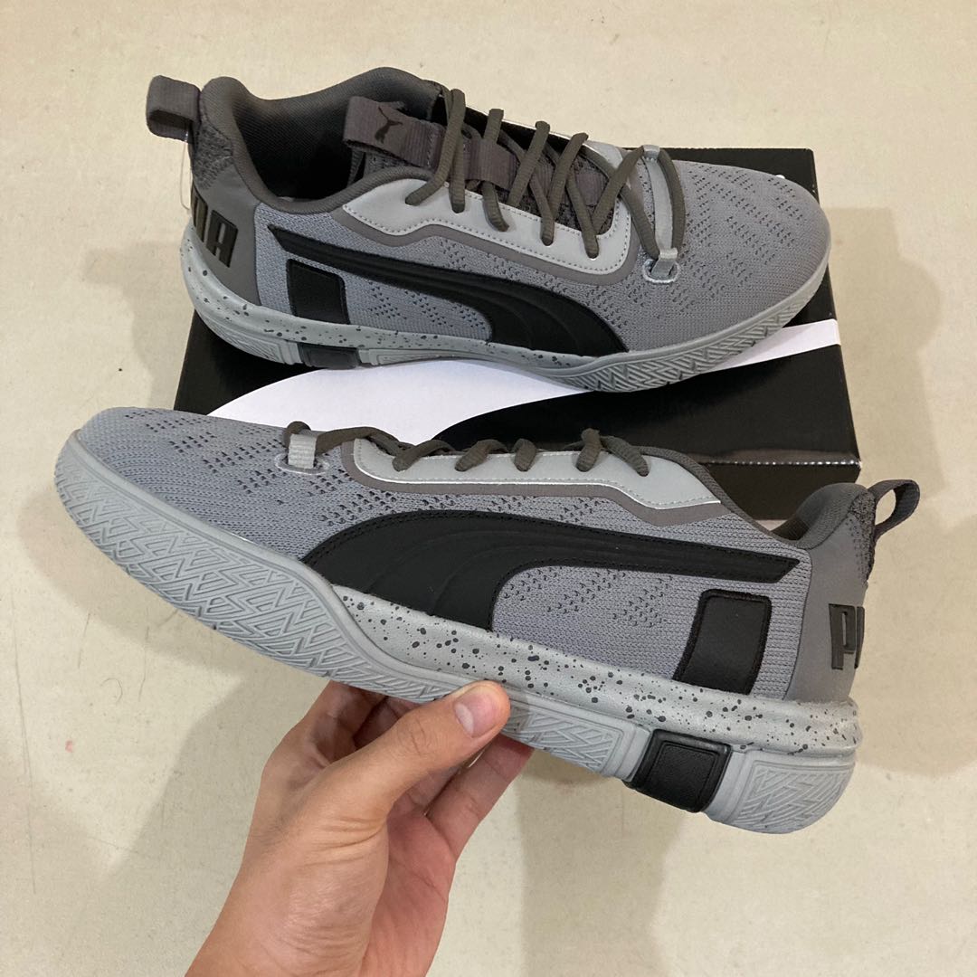 Puma Legacy Low Black Quarry Grey Basketball Shoes, Men's Fashion