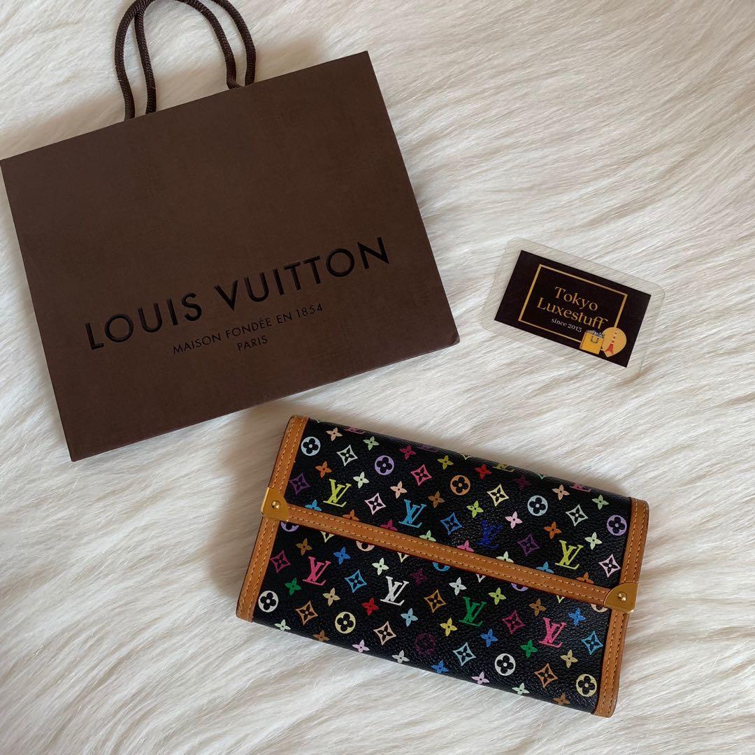 Louis Vuitton Murakami Multicolor Wallet Black Authentic