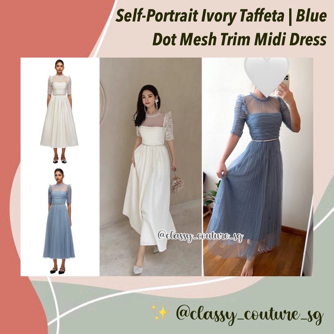 Self portrait ivory taffeta dress online