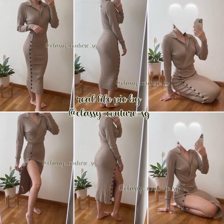 self portrait mushroom ribbed knit dress 🤎RECO!🤎 Authentic Self-Portrait Mushroom Ribbed Knit Dress Midi, Women's  Fashion, Dresses & Sets, Dresses on Carousell
