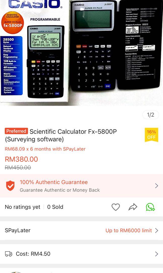 Scientific Calculator Fx 5800P