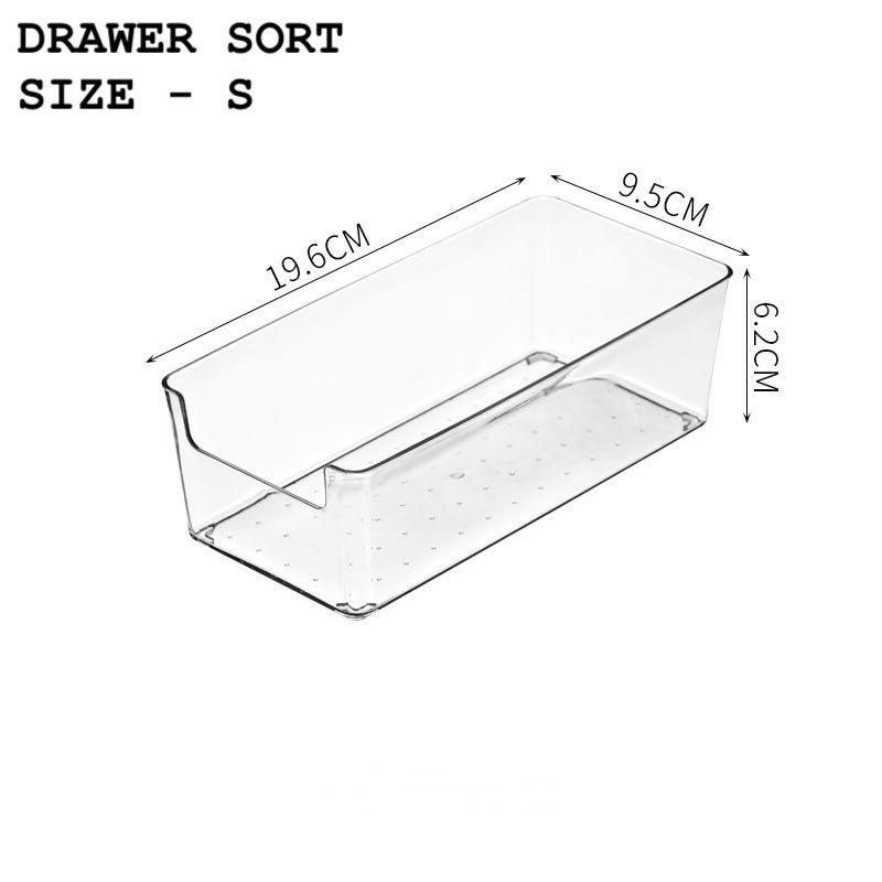 (Set selection) Drawer Organiser Clear Display Tray Sorting Box