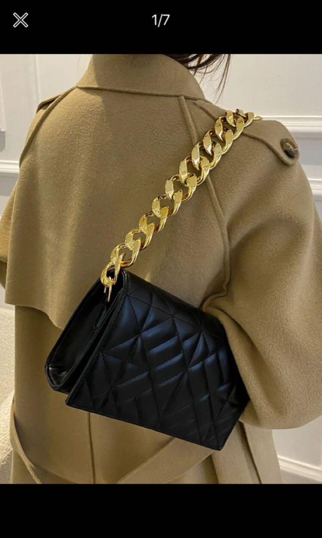 SHEIN Quilted Embossed Flap Chain Bag