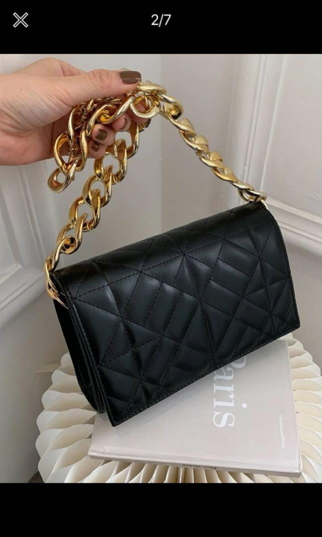 SHEIN Quilted Embossed Flap Chain Bag