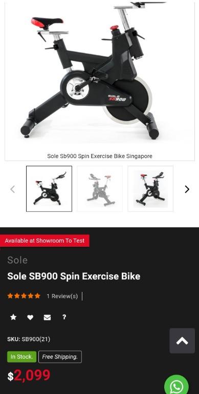 Sole SB900 2021 Model Spin Exercise Bike Sports Equipment