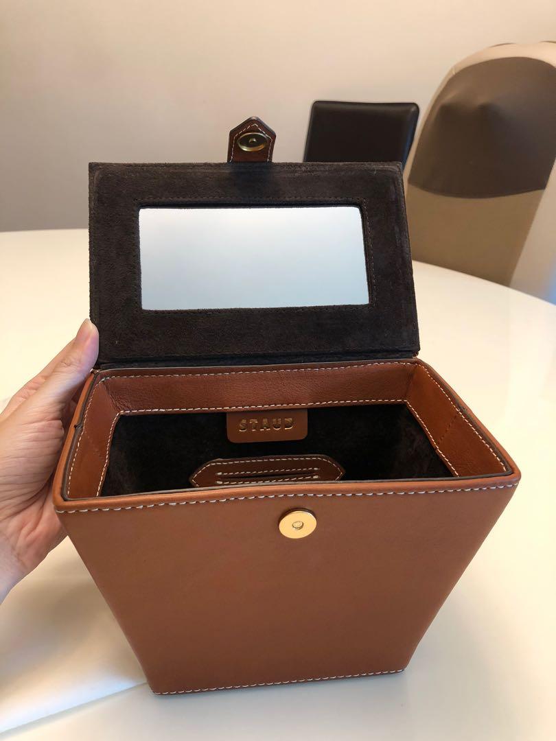 STAUD Brown Sadie Mini Structured Leather Bag