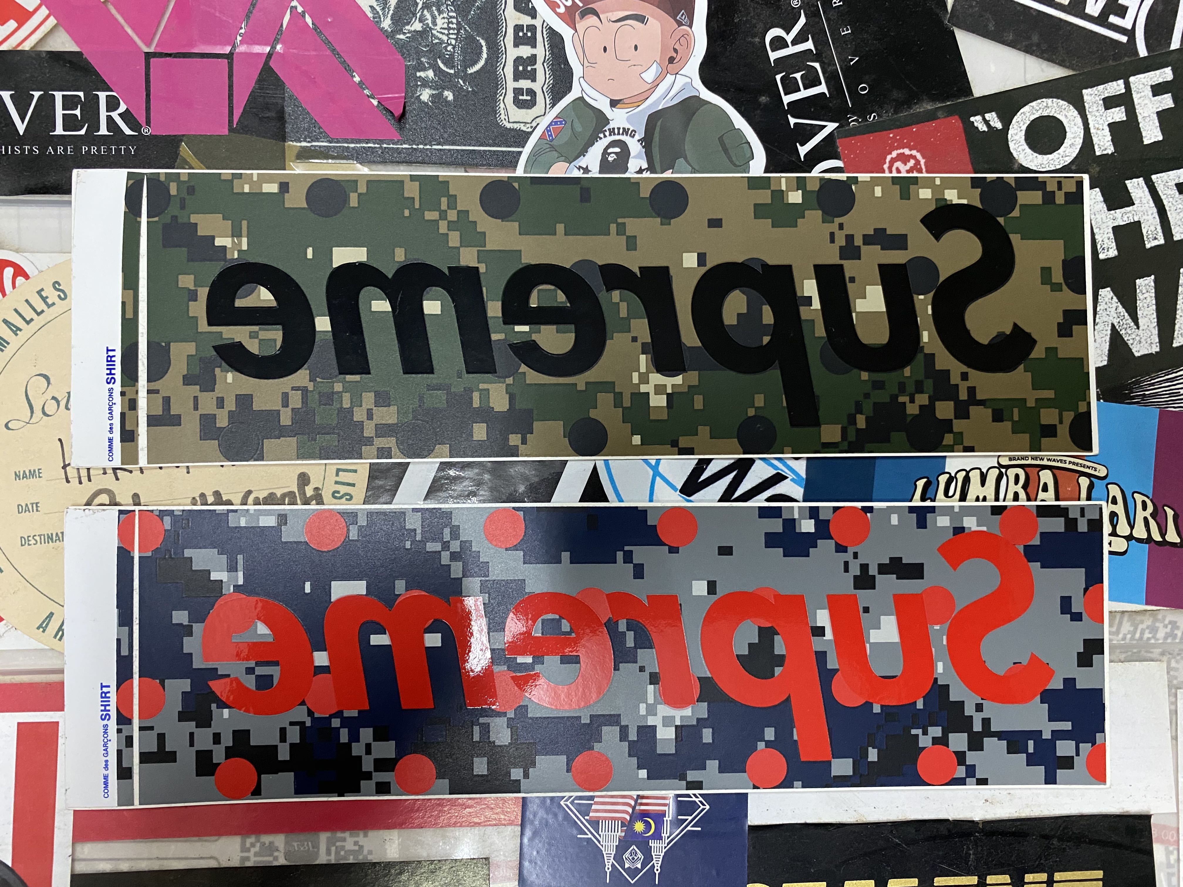 SUPREME CDG CAMO BOX LOGO STICKER SET Men s Fashion Watches Accessories Cap Hats on Carousell