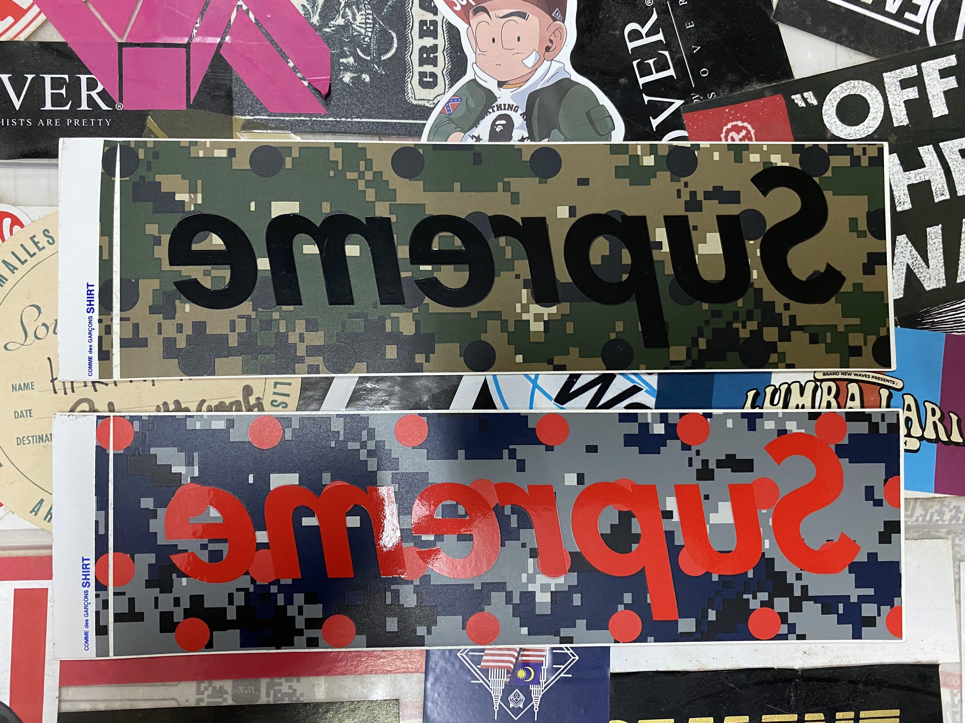 SUPREME CDG CAMO BOX LOGO STICKER SET