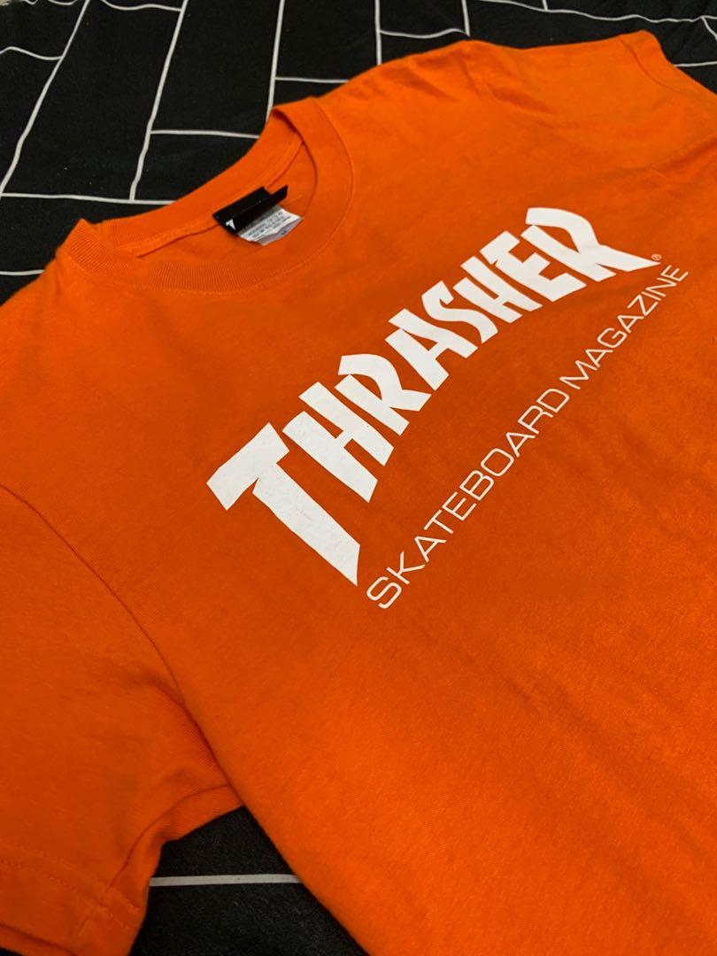 Orange thrasher shirt top