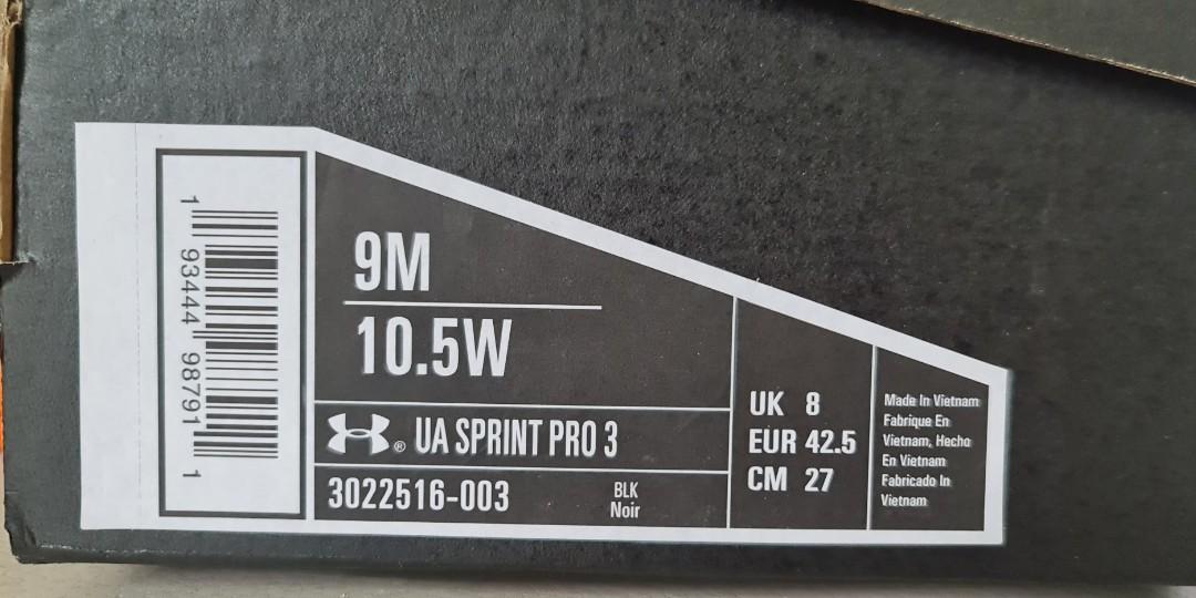 under armour sprint pro 3