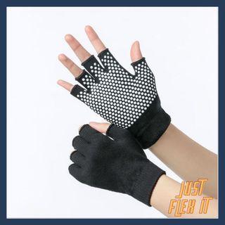 Unisex Half Finger Hand Protector Non Slip Fitness Gym Pilates Yoga Gloves