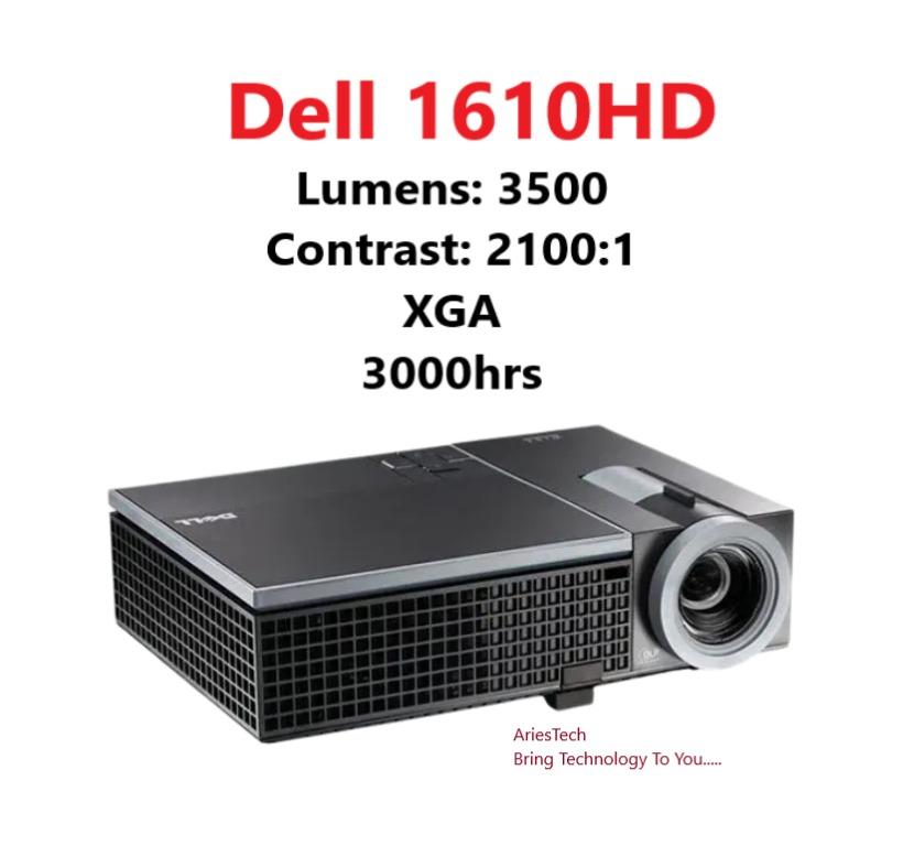 USED DELL 1610HD Projector, 3500 lumens, 2100:1 contrast, xga ,3000 hours,  available at Seremban 2, Computers  Tech, Parts  Accessories, Computer  Parts on Carousell
