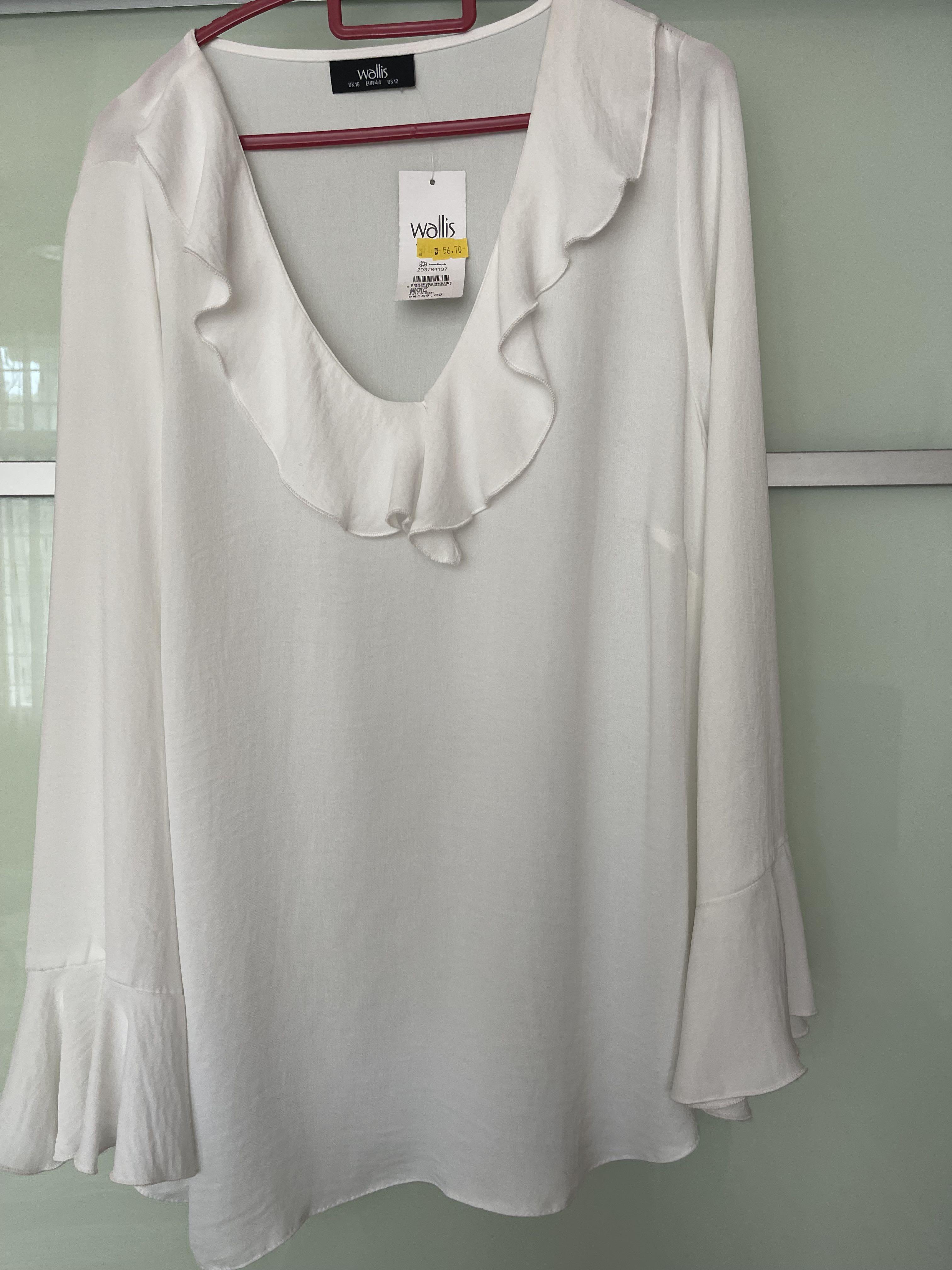 Wallis White Blouse UK16, Women's 