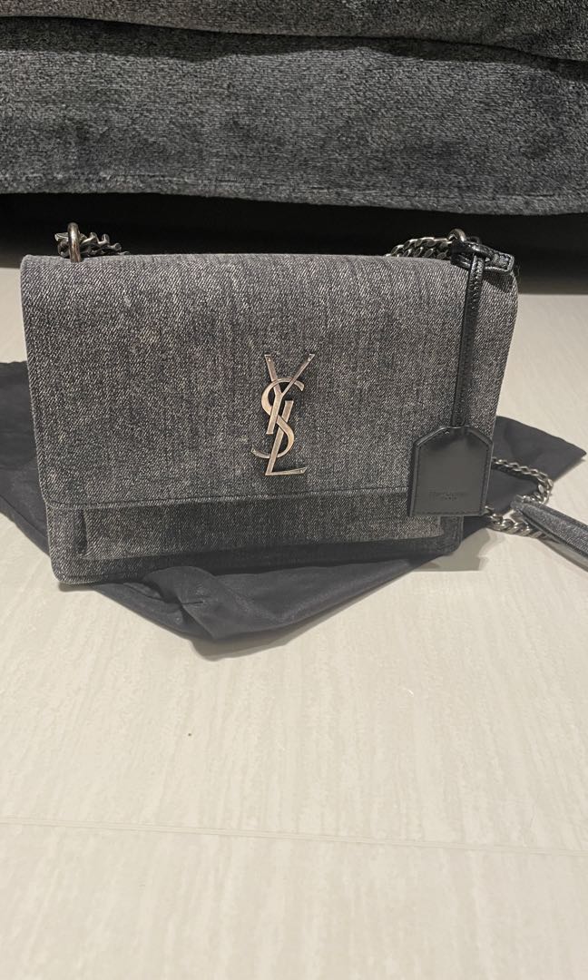 YSL bag denim, Luxury, Bags & Wallets on Carousell