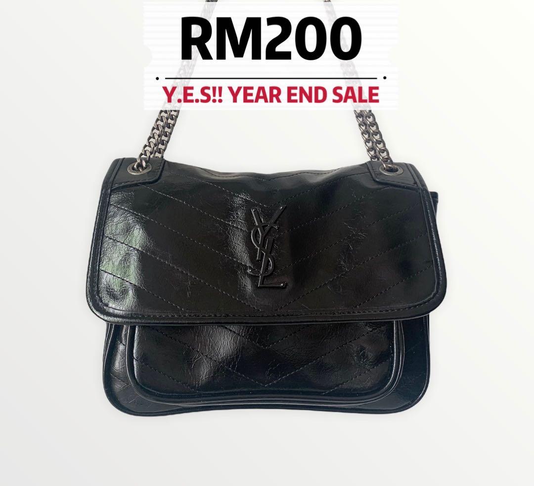 YSL Saint Laurent Niki Medium Leather Bag With Datecode Serial Number