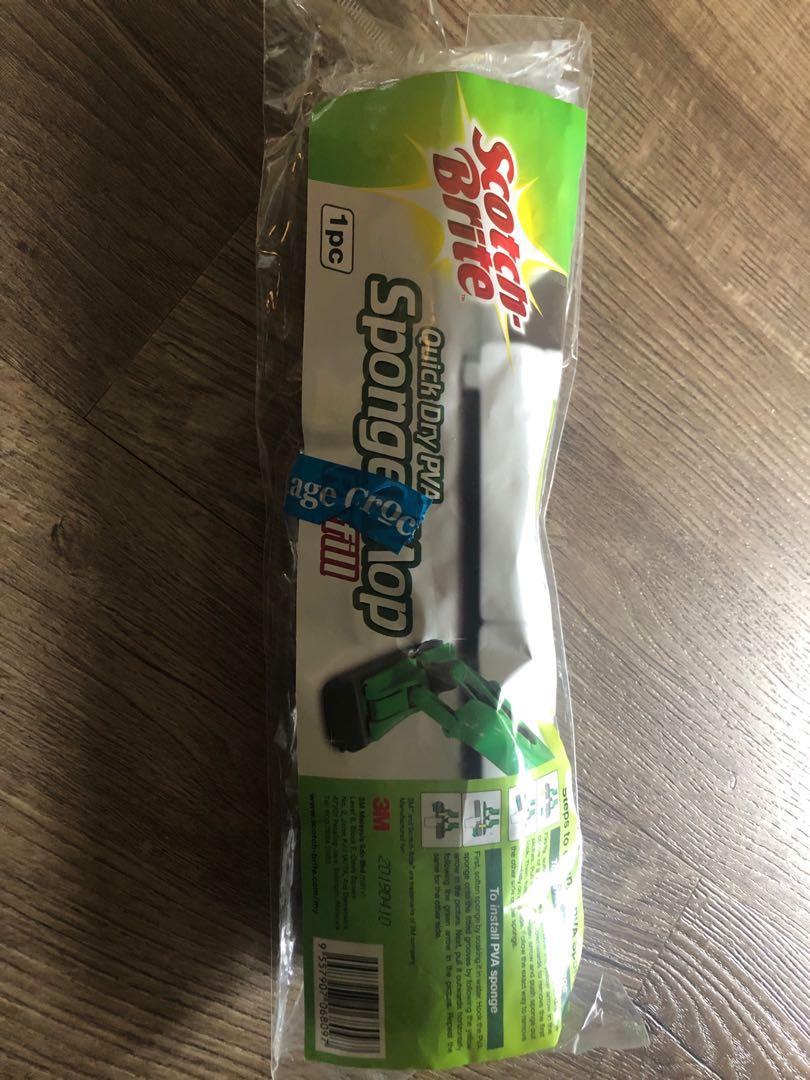 3M scotch brite sponge mop refill, Furniture & Home Living, Cleaning