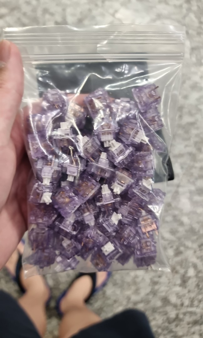 68x Lubed and Filmed JWK Lavender switches, Computers & Tech, Parts