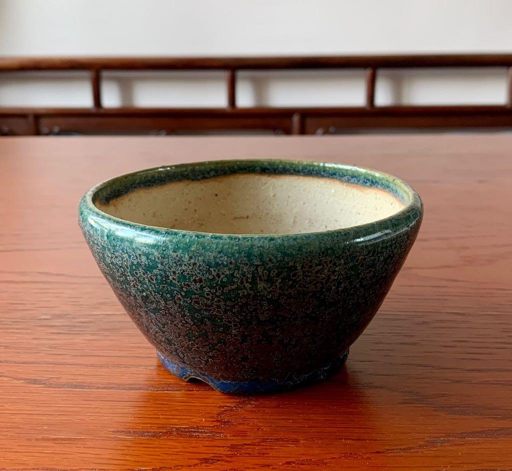 日本盆栽鉢大家相羽樹晃（鴻陽窯）窯變織部釉盆鉢, 興趣及遊戲, 收藏品