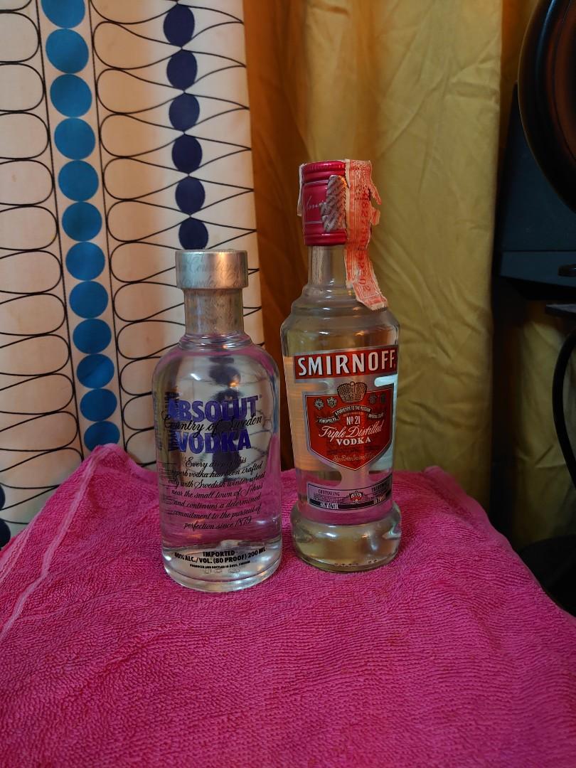 Absolut Smirnoff Vodka Gin 200ml, Food & Drinks, Beverages on Carousell