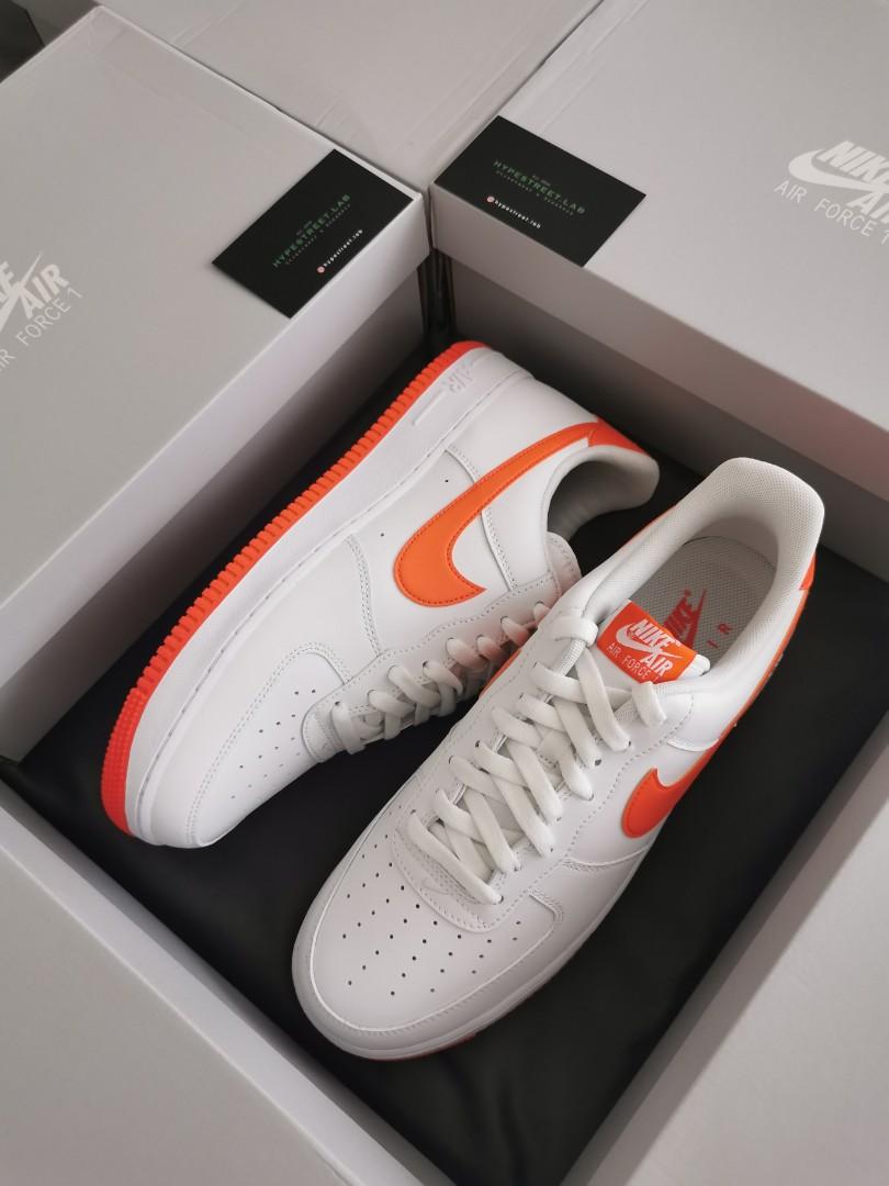 Air Force 1 White Team Orange Men s Fashion Footwear Sneakers