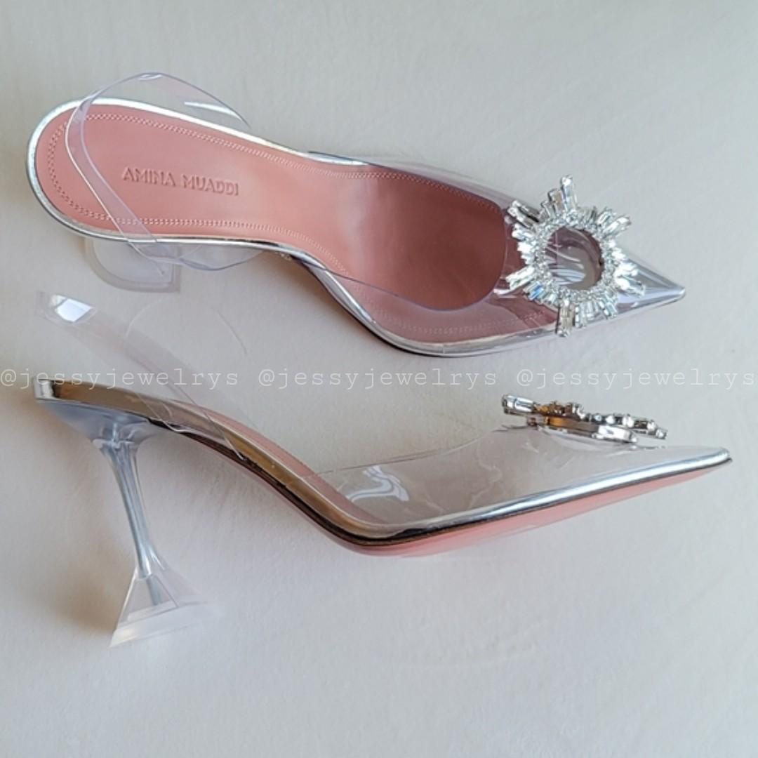 Amina Begum Glass Slingback Heels, Luxury, Sneakers & Footwear on Carousell