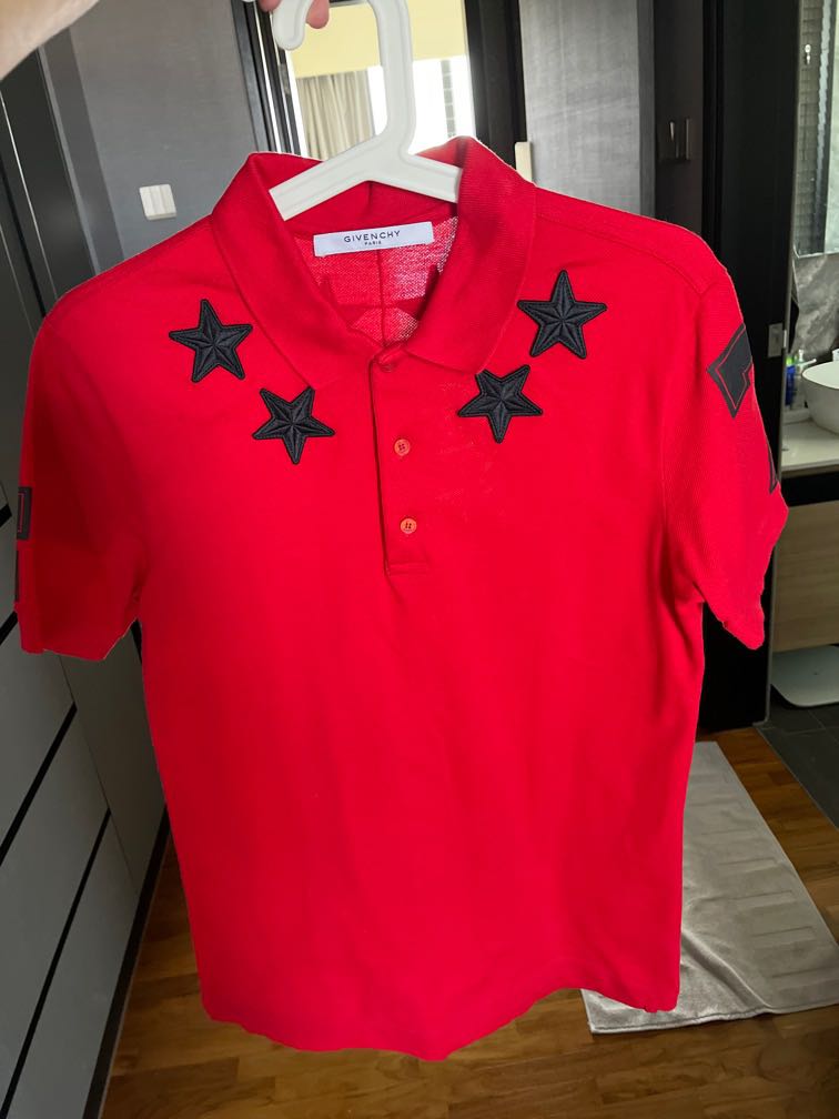 Givenchy star polo red top