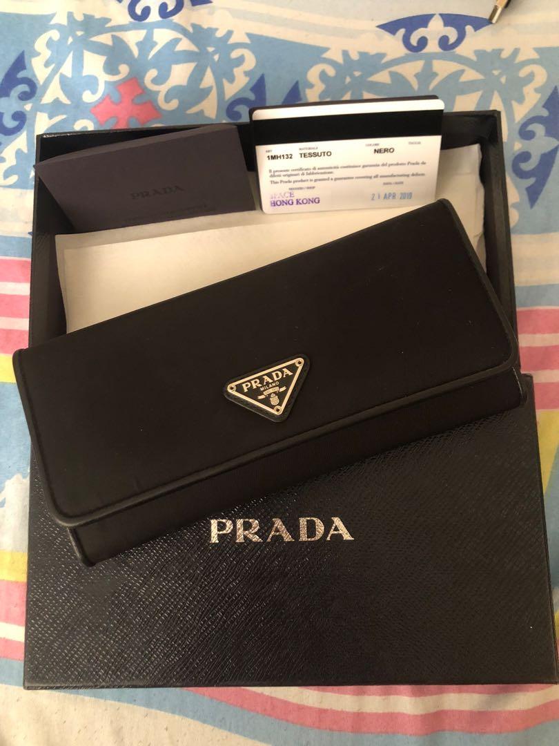 Prada tessuto 2025 nylon wallet
