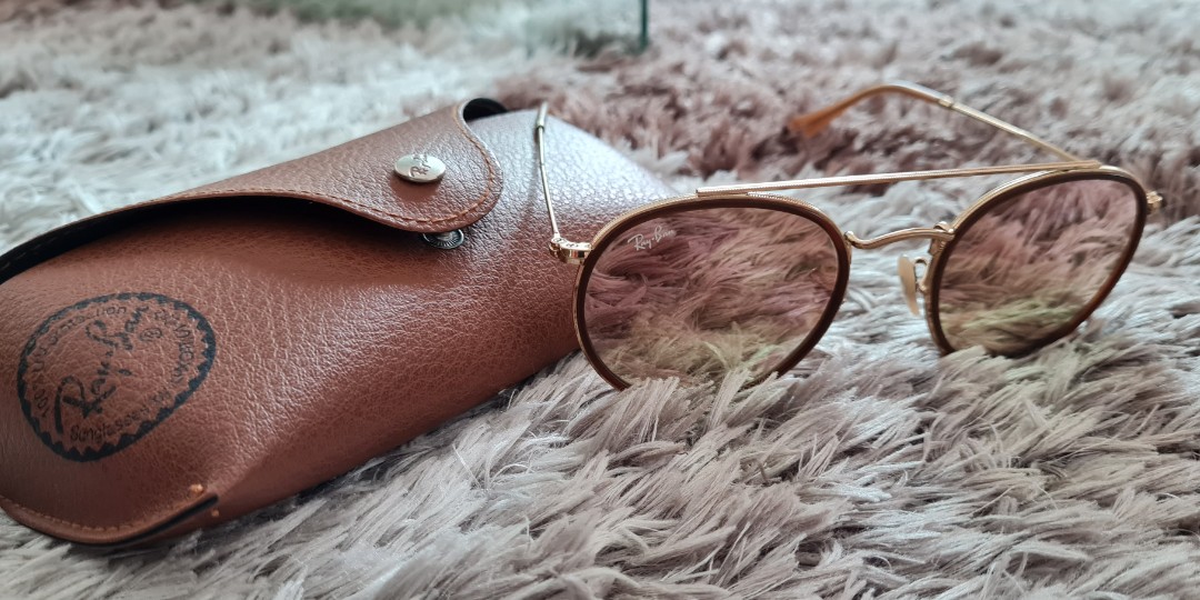 Ray ban round double bridge copper gradient flash top