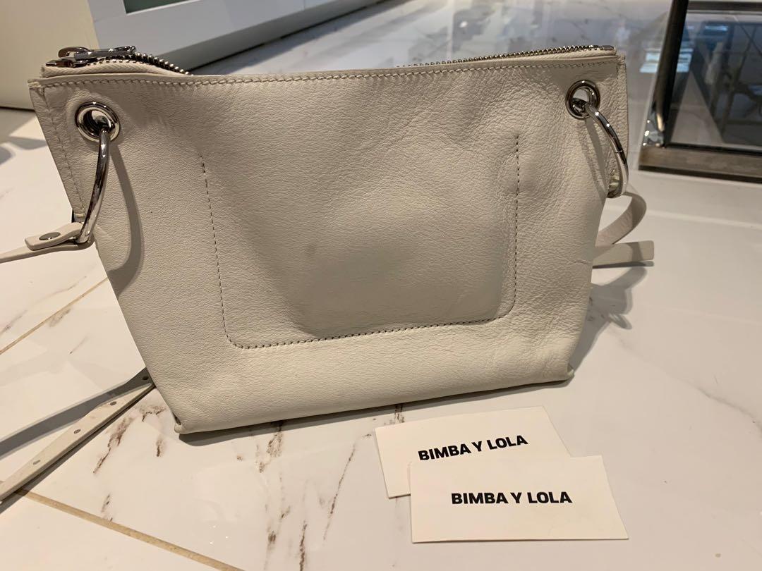 Bimba Y Lola S Off-White Leather Trapezium Bag