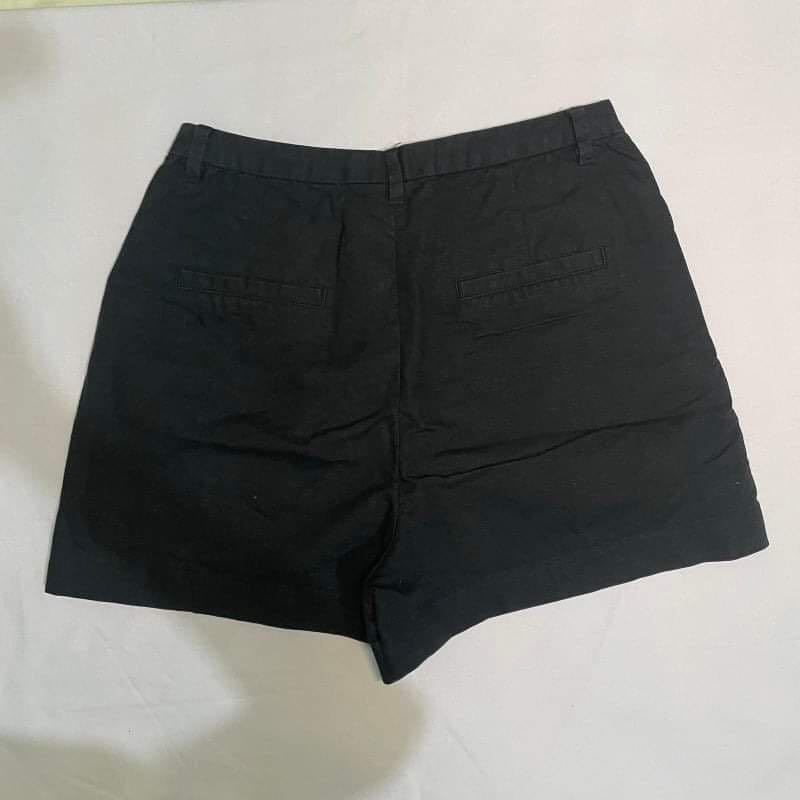 Black linen shorts, Women's Fashion 