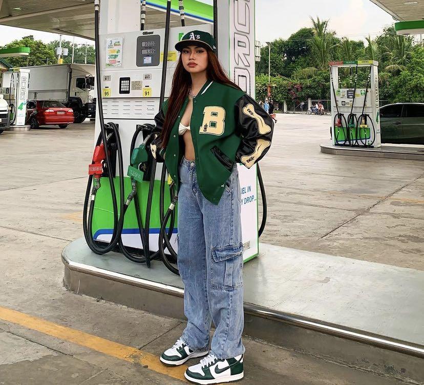 varsity jacket bones green