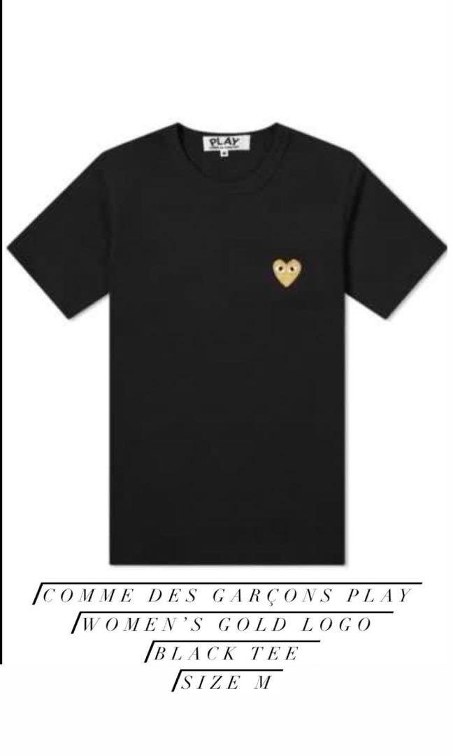 CDG Play Tee Gold Heart Women s Fashion Tops Shirts on Carousell