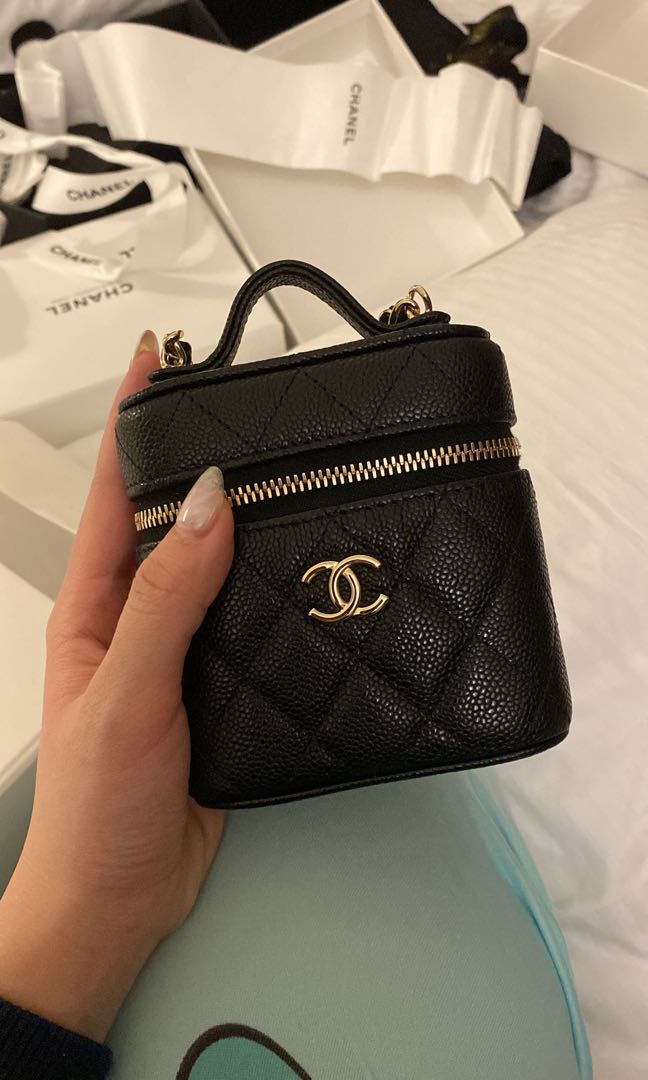 Chanel Black Small Vanity With Handle, Women's Fashion, Bags