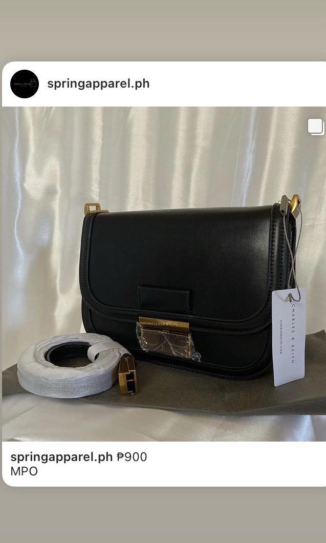 Charles and keith cnk black sling bag mall pull out Luxury Bags Wallets on Carousell