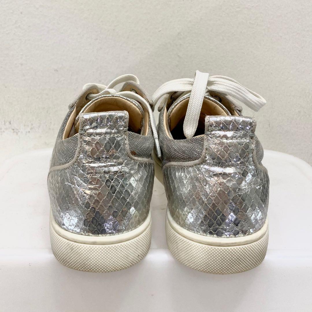 Christian Louboutin Lou Spikes Woman Silver - Womens Shoes - Size 37.5