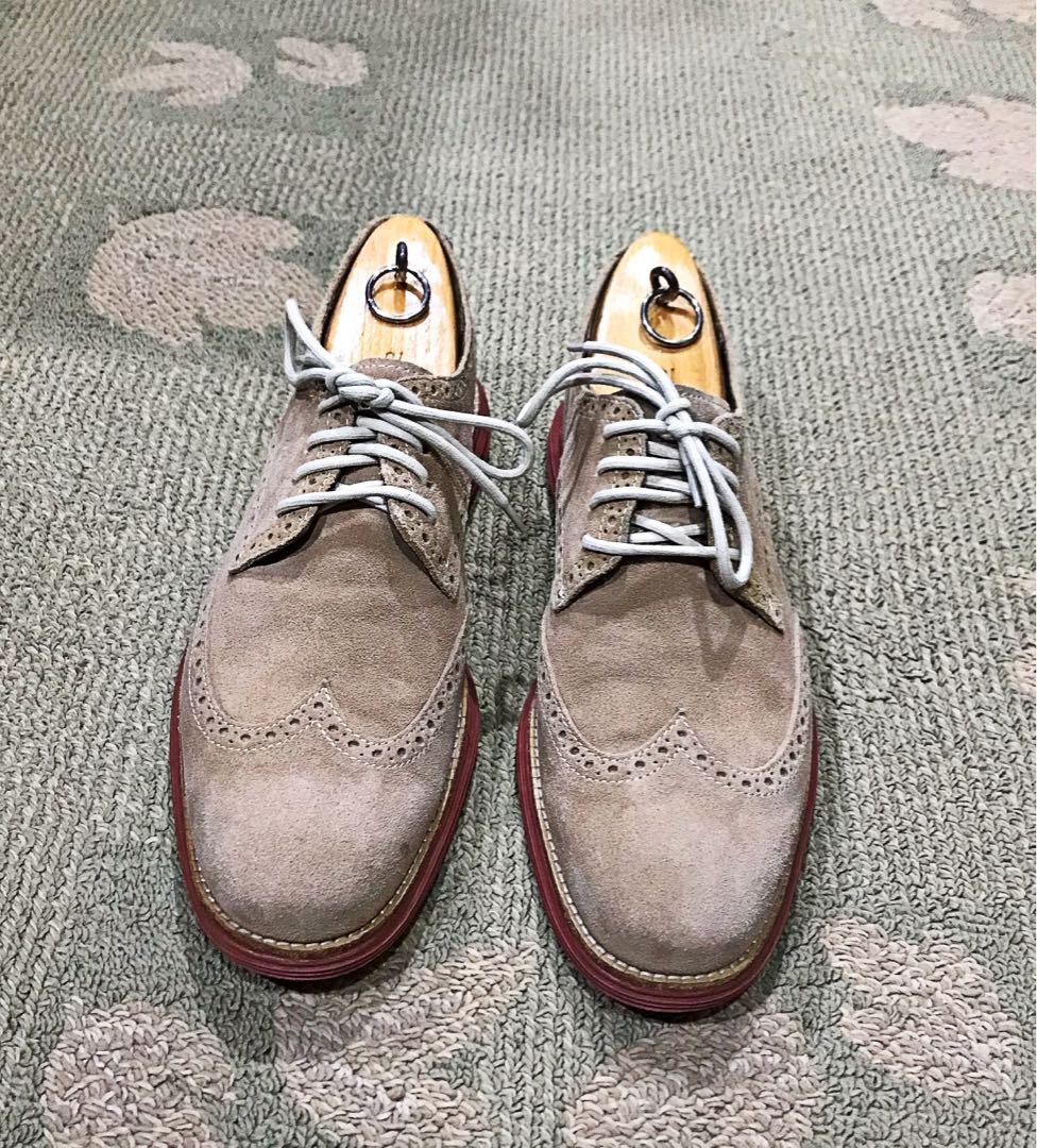 Cole Haan LunarGrand Wingtip Milkshake Suede Men s Fashion