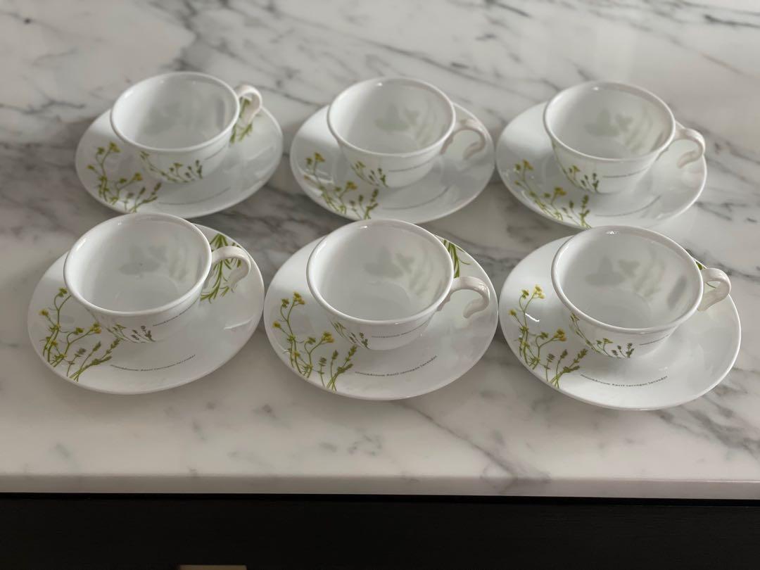 Corelle Coordinates Porcelain Cup and Saucer Set, Furniture & Home