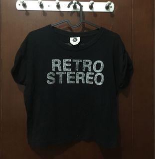 Cotton on Retro Stereo Black Crop Top